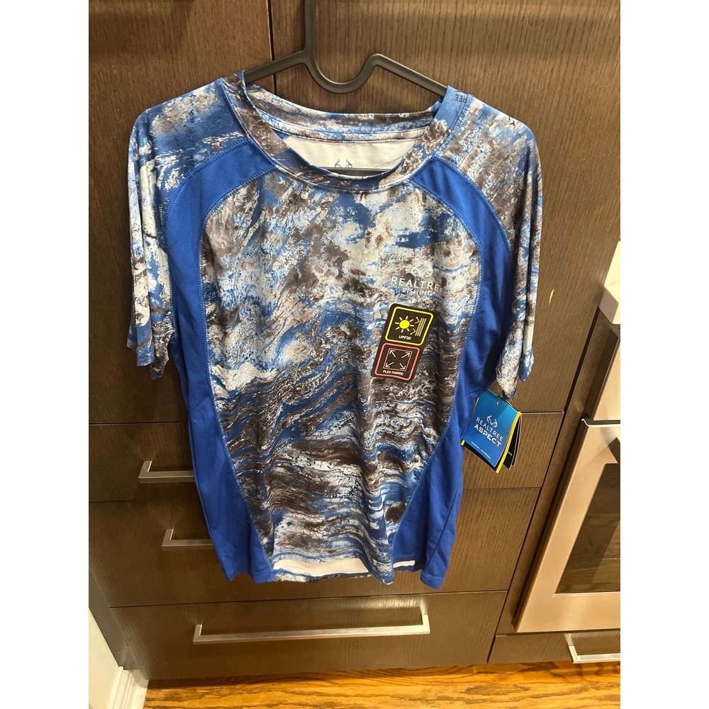 Realtree Aspect Fishing T-Shirt Mens S Flex Performance UPF‎ 30 Short Sleeve NEW